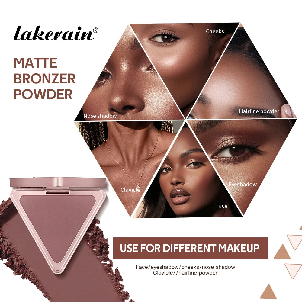 Long-Lasting Matte Bronzer Powder for Face Contouring and Shading