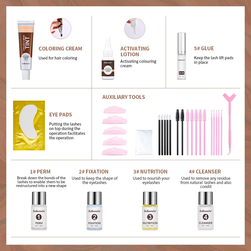 Professional Eyelash and Eyebrow Lift and Tint Kit for Home Salon Use - 5