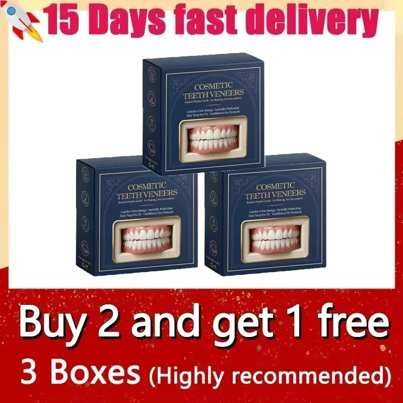 Comfortable Soft Silicone Cosmetic Teeth Veneers with Storage Case