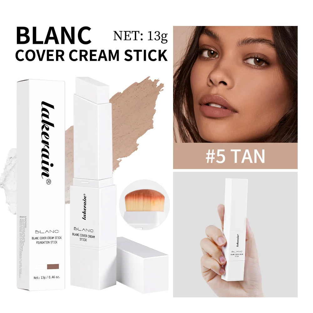 Creamy Blendable Foundation Stick with Built-in Detachable Brush