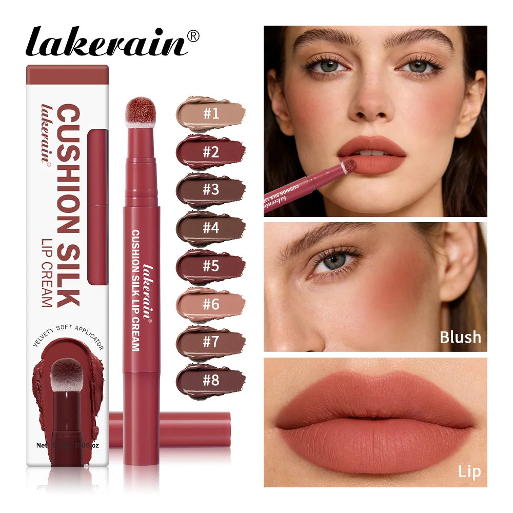 2-in-1 Waterproof Air Cushion Lip Cream and Face Blush Makeup - 1