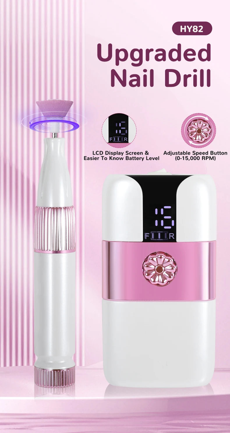 Professional Rechargeable Electric Nail Drill for Manicure and Pedicure
