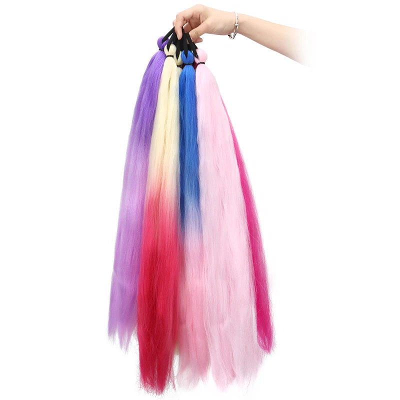 24-Inch Long Colored Braided Ponytail Hair Extension - 2