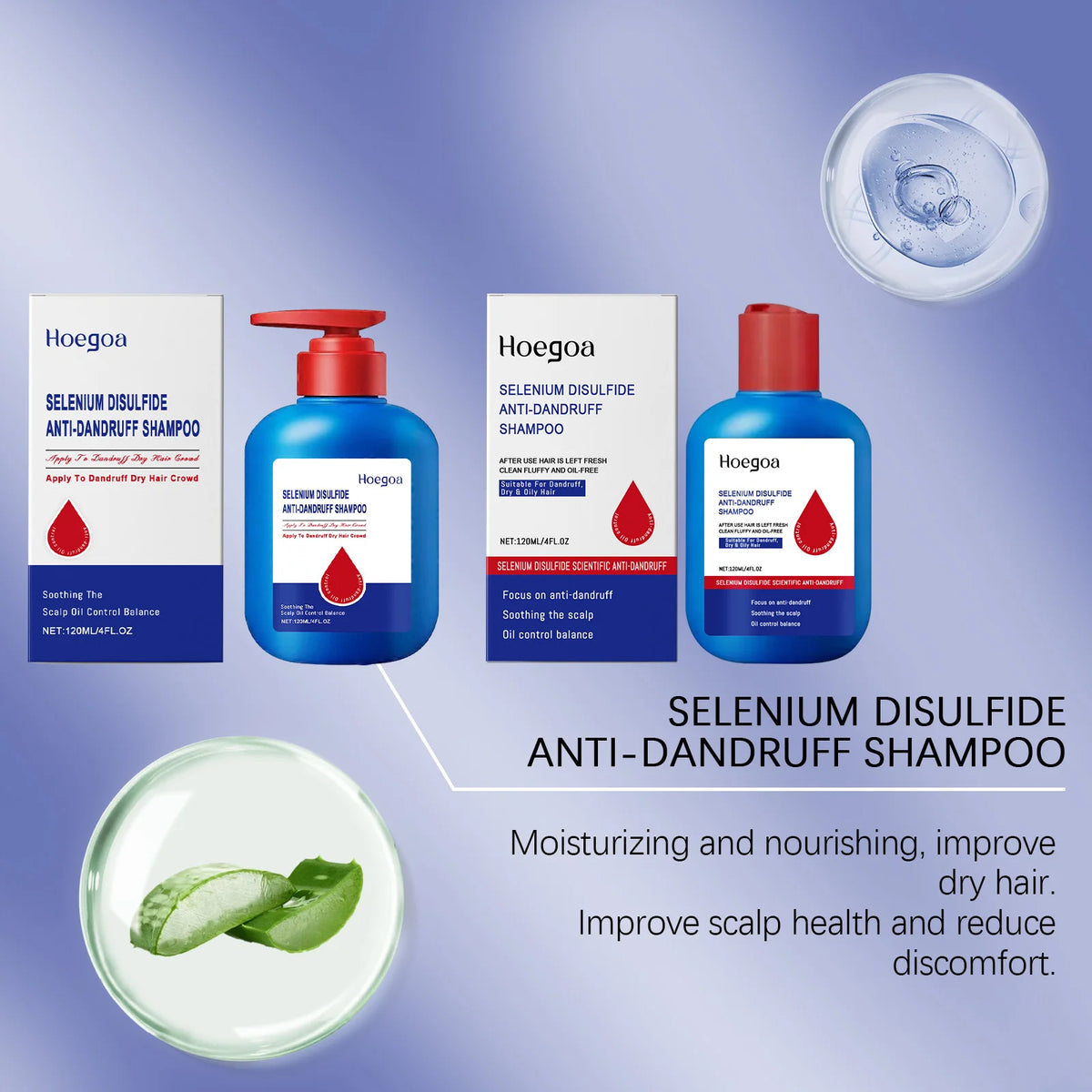 Selenium Disulfide Anti-Dandruff Shampoo for Itchy Scalp and Oil Control