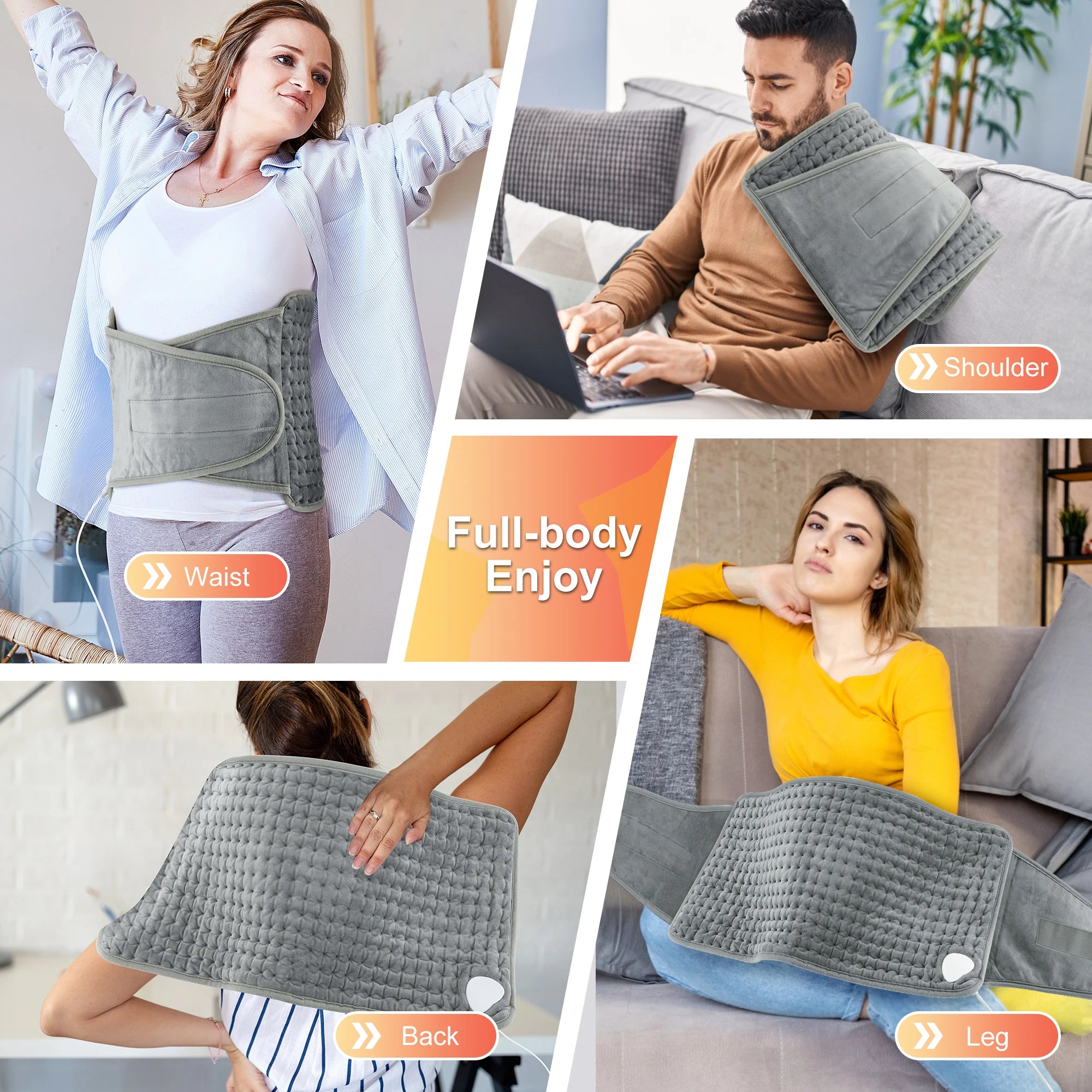 Electric Heated Lumbar Support Belt for Back Pain and Muscle Relief - 4