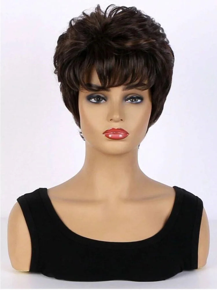 Short Curly Layered Synthetic Wig for Women