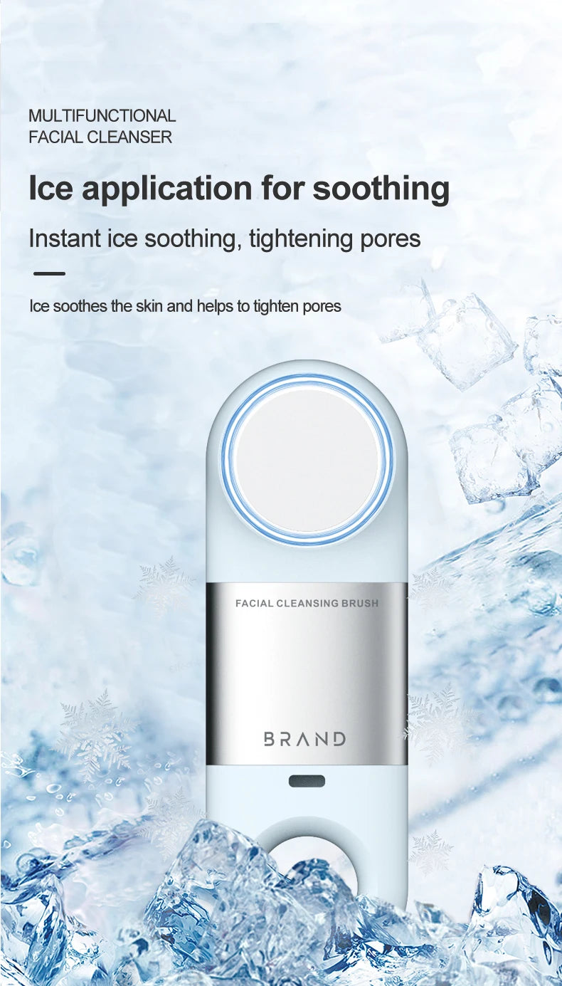 Heated and Cooling Facial Cleansing Brush for Deep Skin Exfoliation