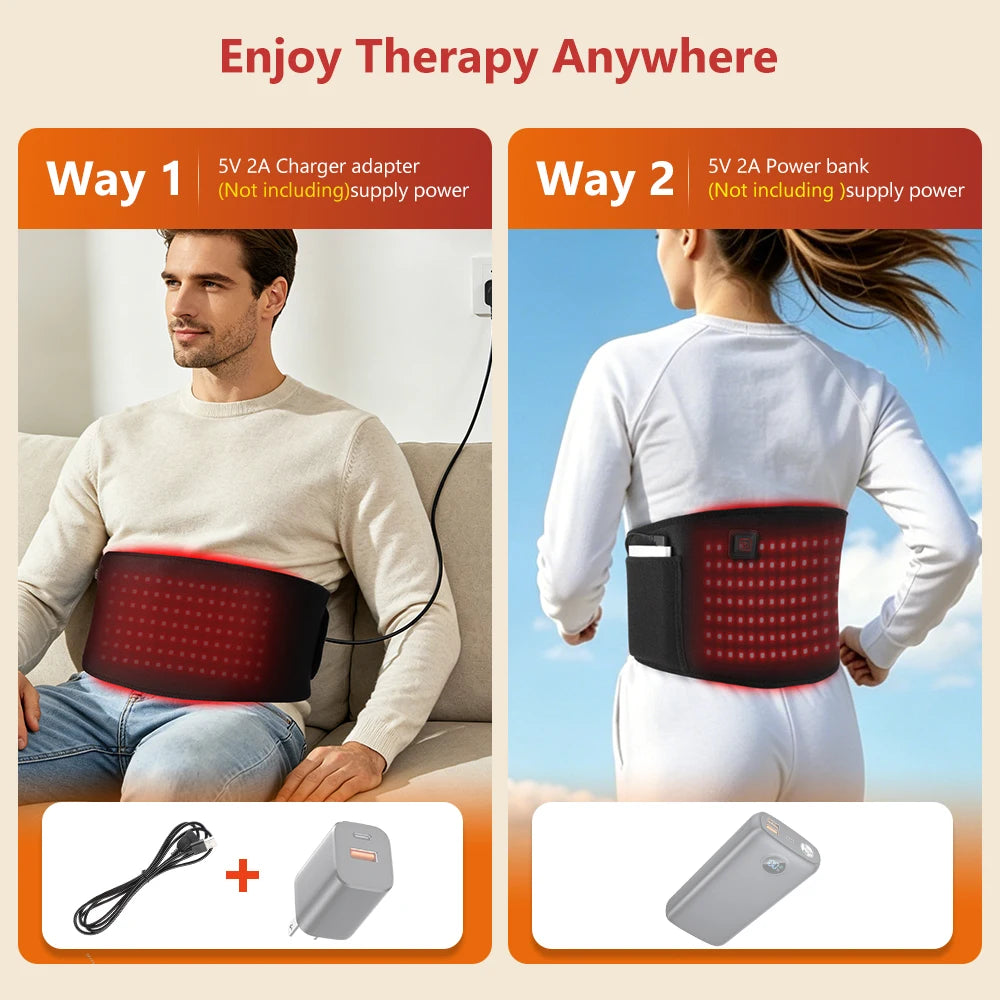 Red Light Therapy Heating Belt for Back Pain and Menstrual Cramp Relief - 5