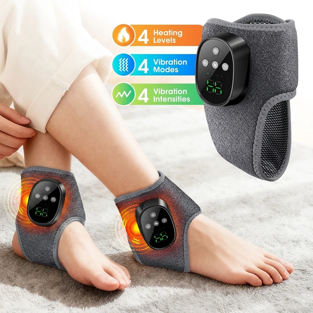 Electric Heated Ankle Massage Brace for Pain Relief and Recovery - 1