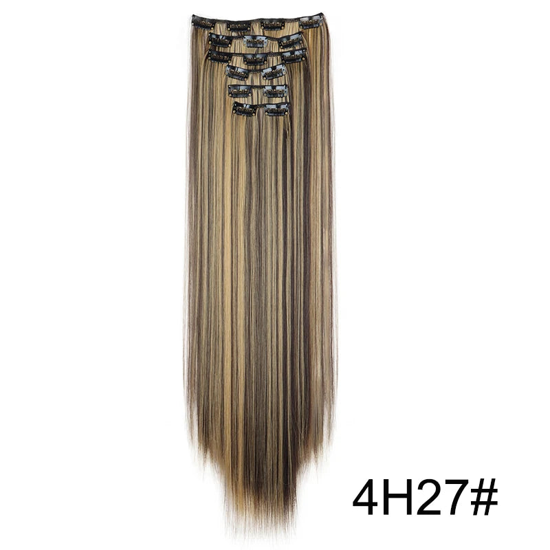 24-Inch Long Straight Clip-In Hair Extensions for Daily Wear - 15