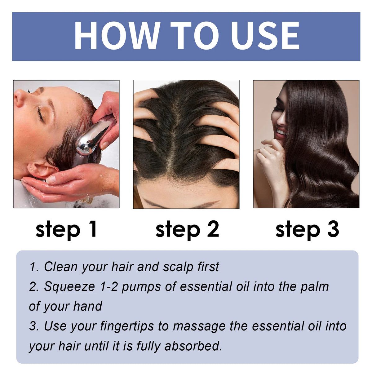 Lavender Essential Hair Oil for Frizz Control and Split End Repair
