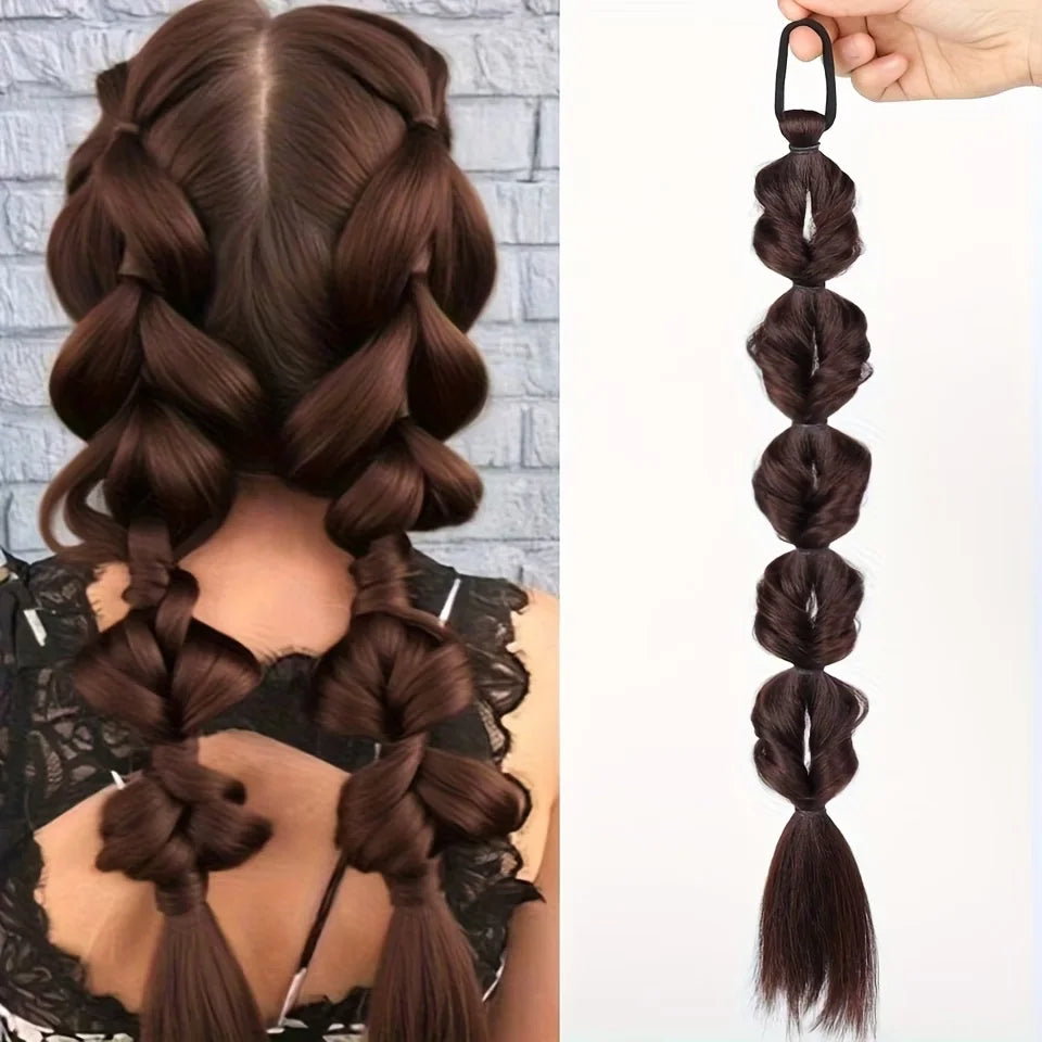 Synthetic Bubble Braid Ponytail Extension for Effortless Hairstyles - 7