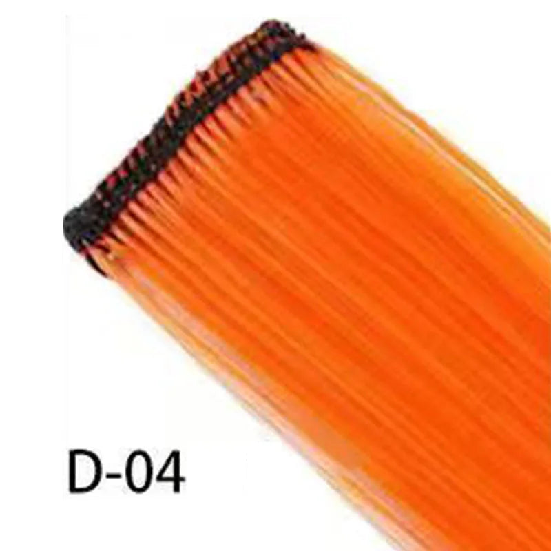10-Piece Colorful Clip-In Hair Highlights for Parties