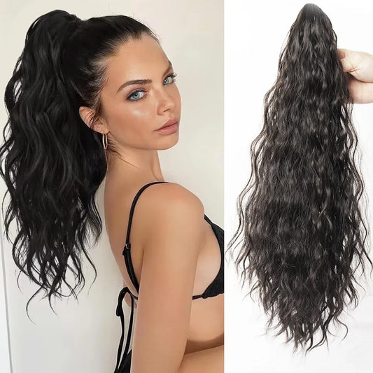 20 Inch Wavy Claw Clip Ponytail Hair Extension