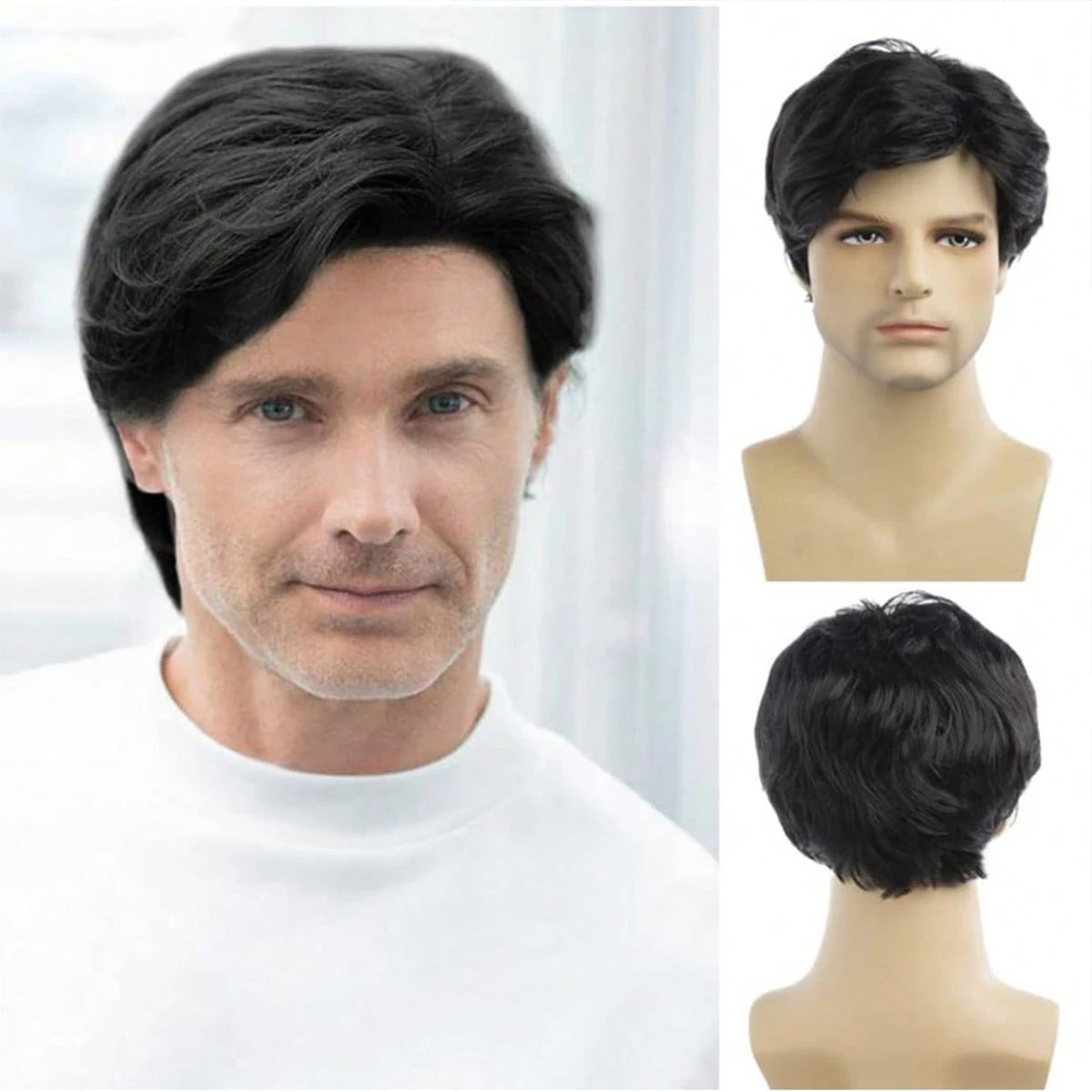 Short Natural Blonde Layered Wig for Men - 8