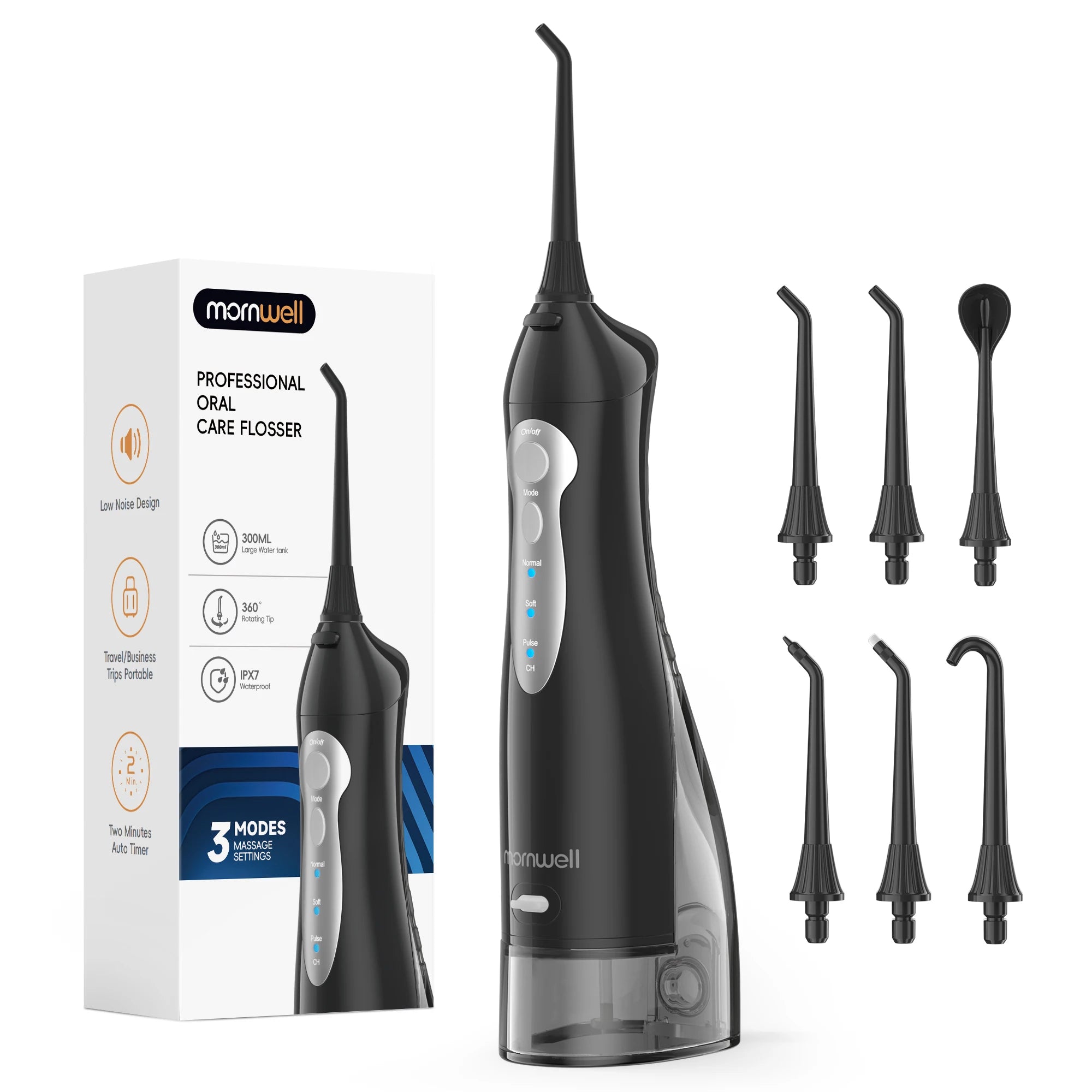 Portable Cordless Water Flosser with 6 Tips and 3 Modes for Teeth Cleaning - 19