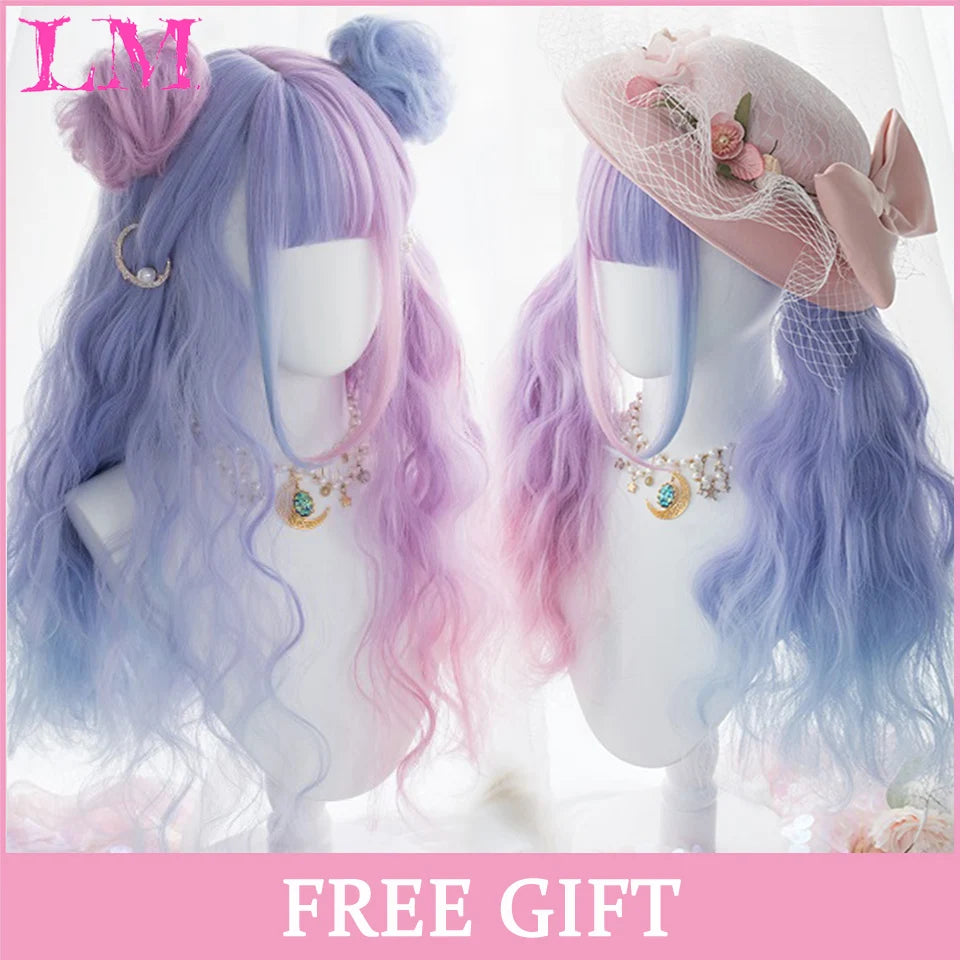 24-Inch Long Pink Cosplay Wig for Costumes - 83