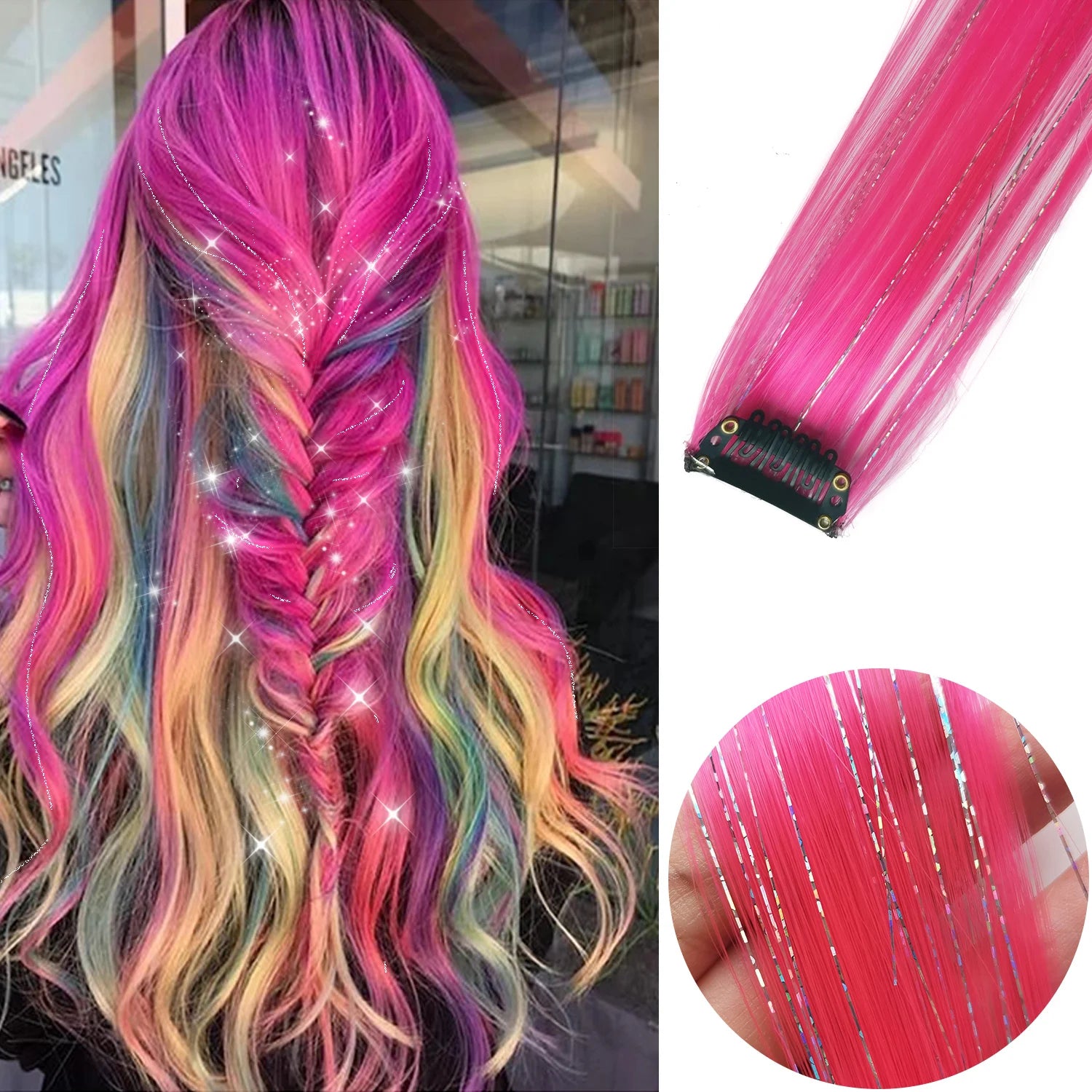 22-Inch Colored Clip-In Hair Extension Highlights - 27