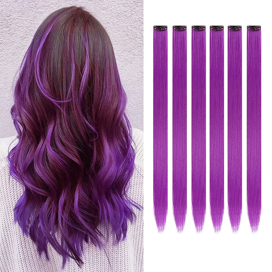22-Inch Colored Clip-In Hair Extension Highlights