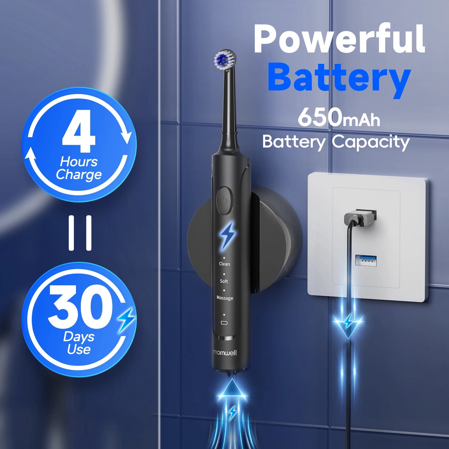Electric Rechargeable Toothbrush and Water Flosser Set for Oral Care - 5