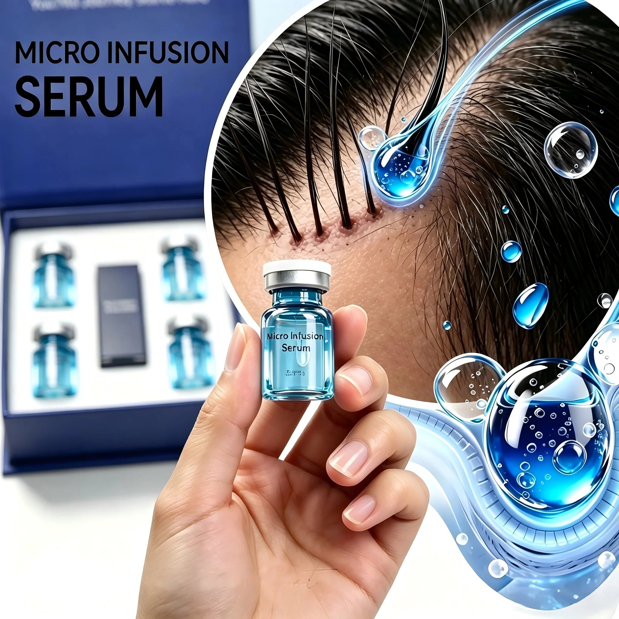 Microneedle Scalp Serum Kit for Hair Regrowth and Follicle Nourishment - 1