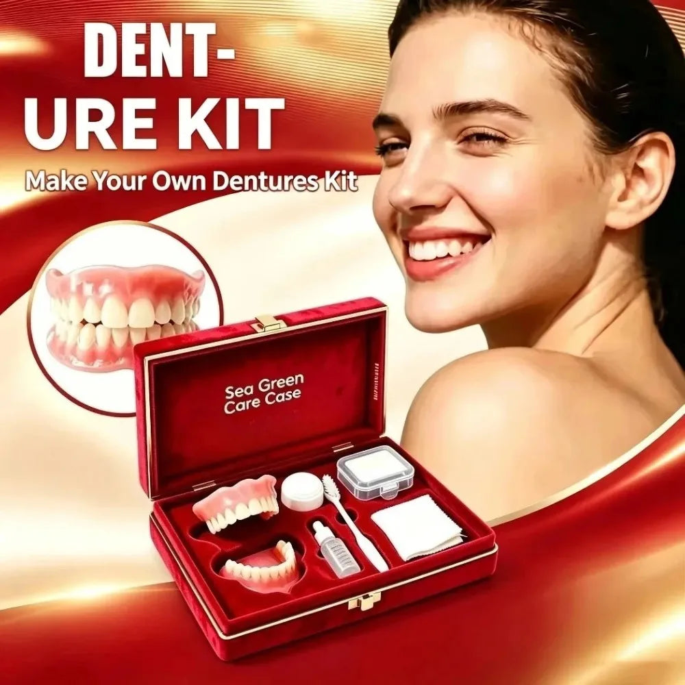 Comfortable Silicone Denture Set with Storage and Cleaning Kit