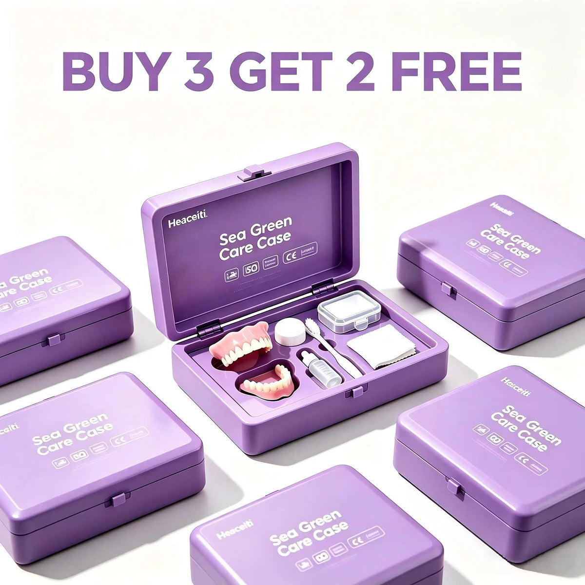 Instant Smile Natural Cosmetic Denture and Daily Care Storage Kit