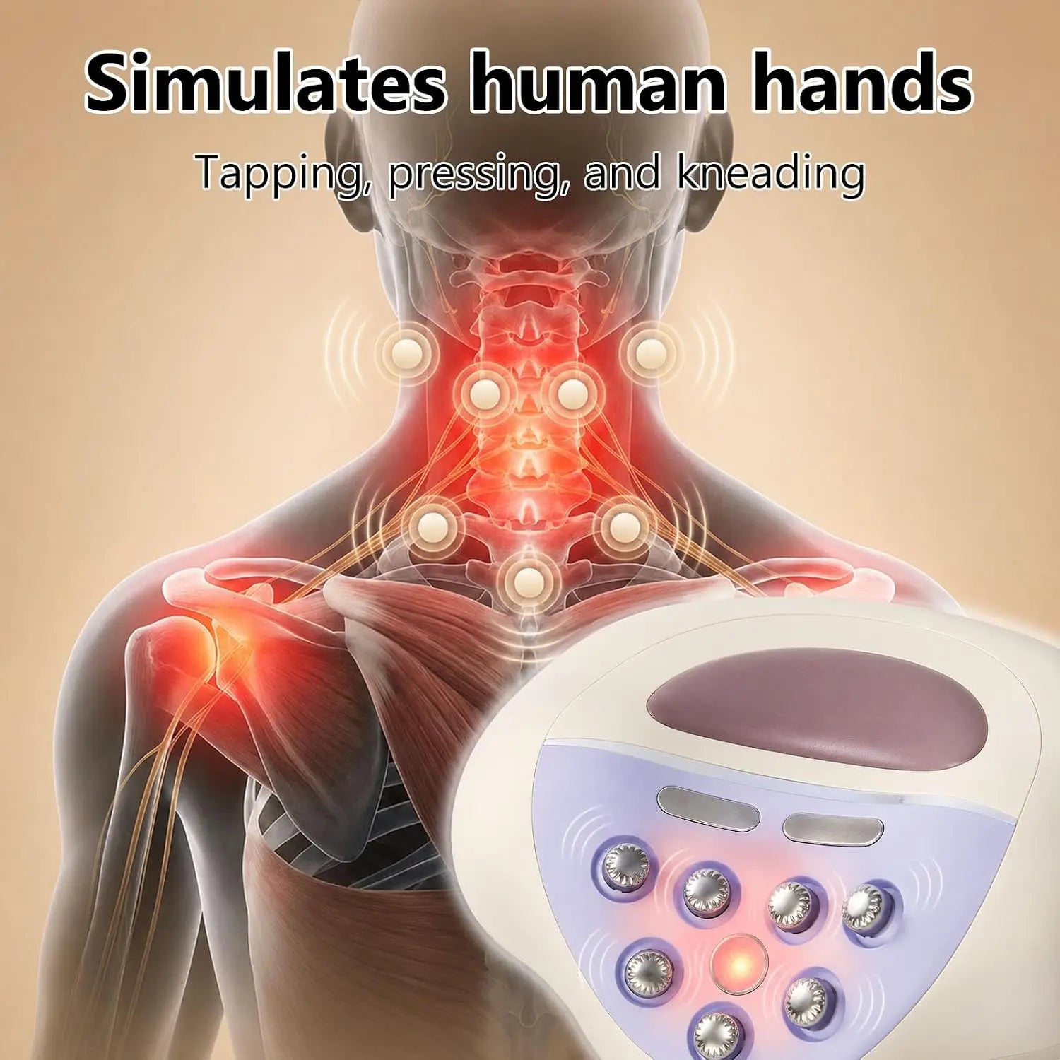 Cervical Neck Traction Massager Pillow with Deep Tissue Kneading Nodes - 9