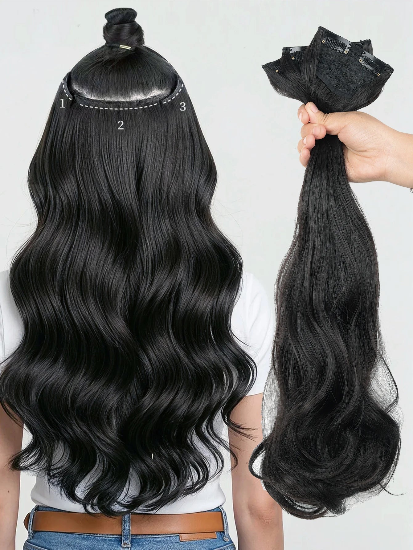 Wavy Clip-In Hair Extensions for Instant Volume and Length - 7