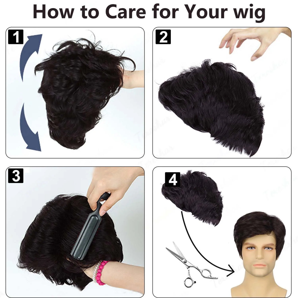 Short Grey Layered Wig for Men Costume Cosplay and Halloween Parties