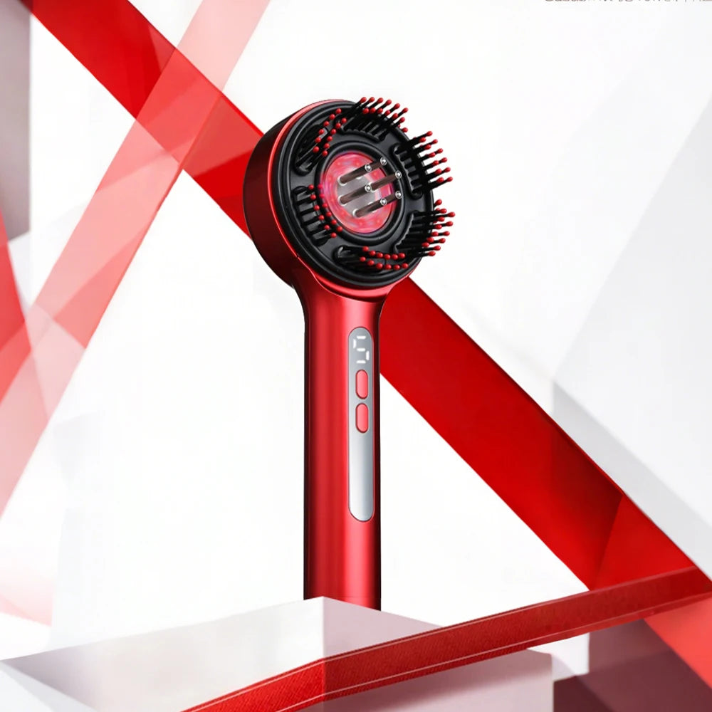 Electric Scalp Massage Comb with Essential Oil Applicator and Red Light - 1