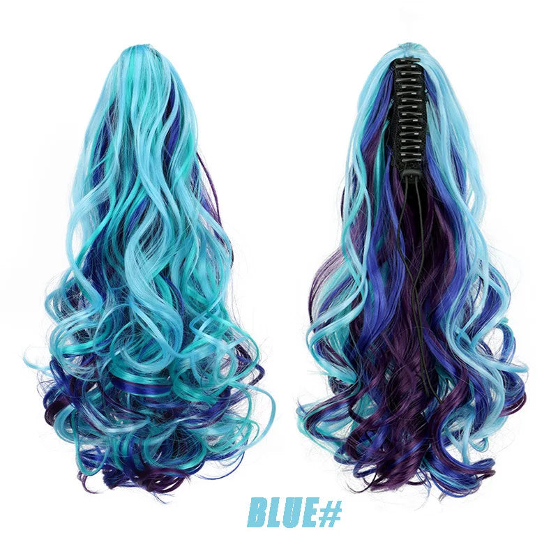 14-Inch Wavy Ombre Claw Clip Ponytail Hair Extension - 14