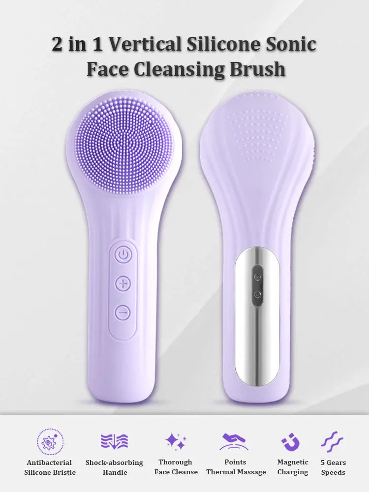 Electric Sonic Facial Cleansing Brush for Deep Pore Exfoliation and Massage