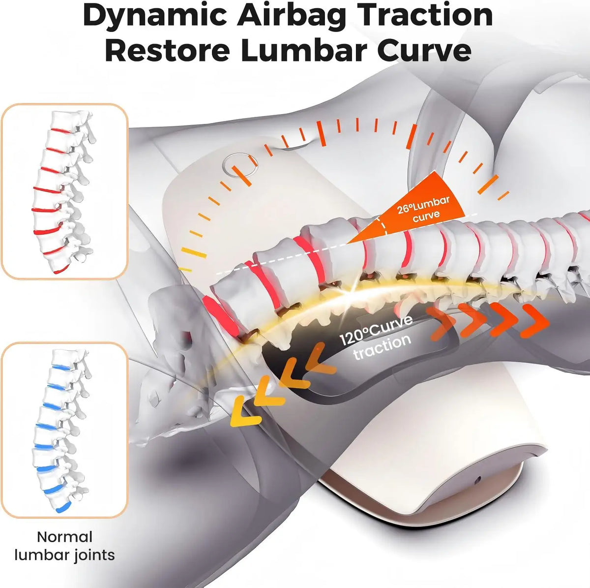 Electric Lumbar Traction Massager for Back Pain Relief and Spine Support
