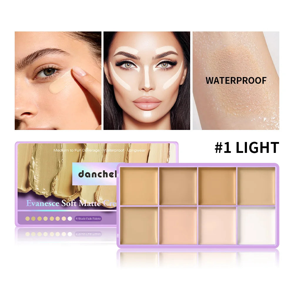 8-Shade Professional Cream Concealer and Contouring Makeup Palette - 2