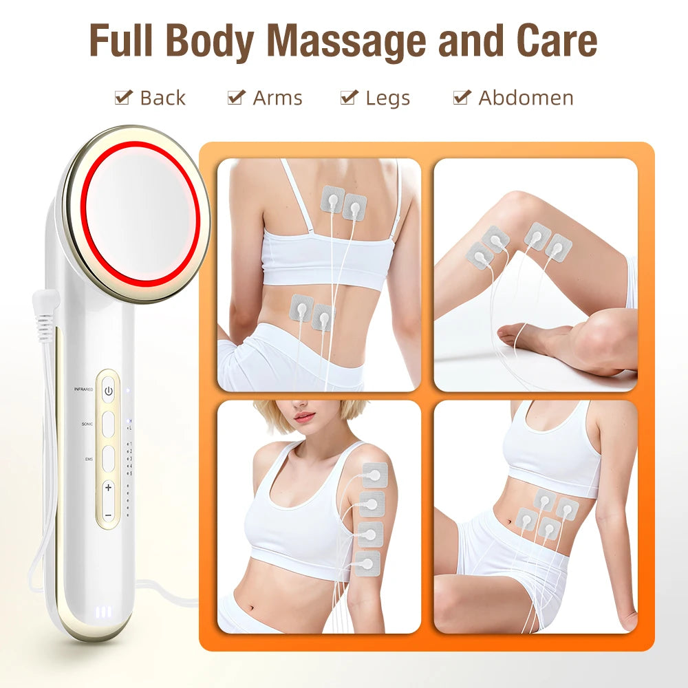 Ultrasonic EMS Body Slimming and Facial Lifting Beauty Massager Device - 5