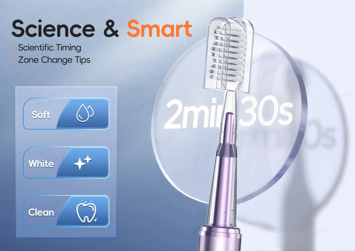 Rechargeable Acoustic Sonic Electric Toothbrush with 4 Replacement Heads
