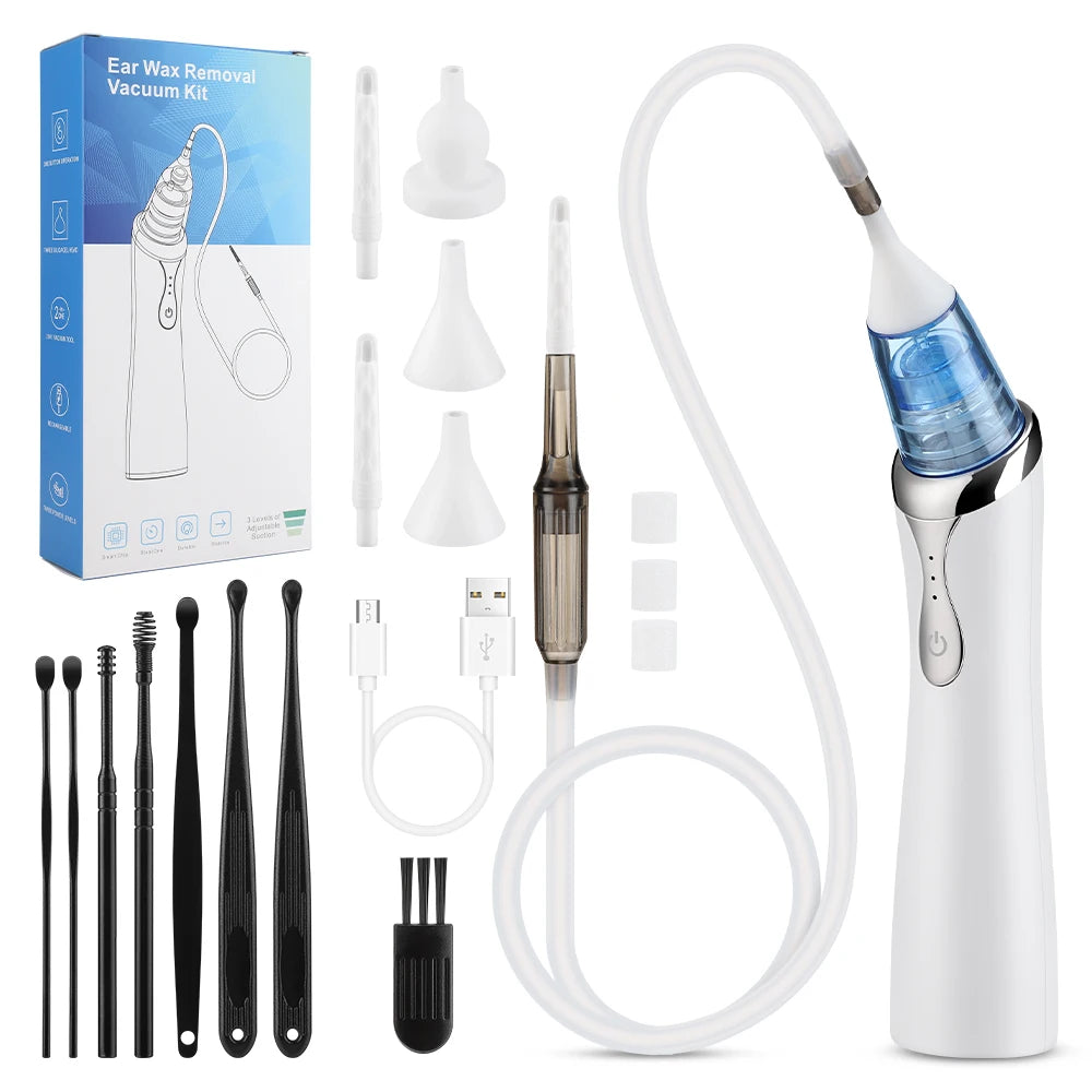 Electric 2-in-1 Nasal Aspirator and Ear Wax Removal Kit for Family - 7