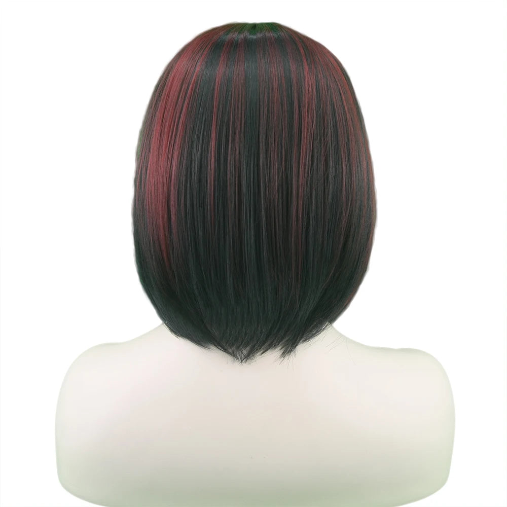 Short Straight Bob Wig with Highlights - 10