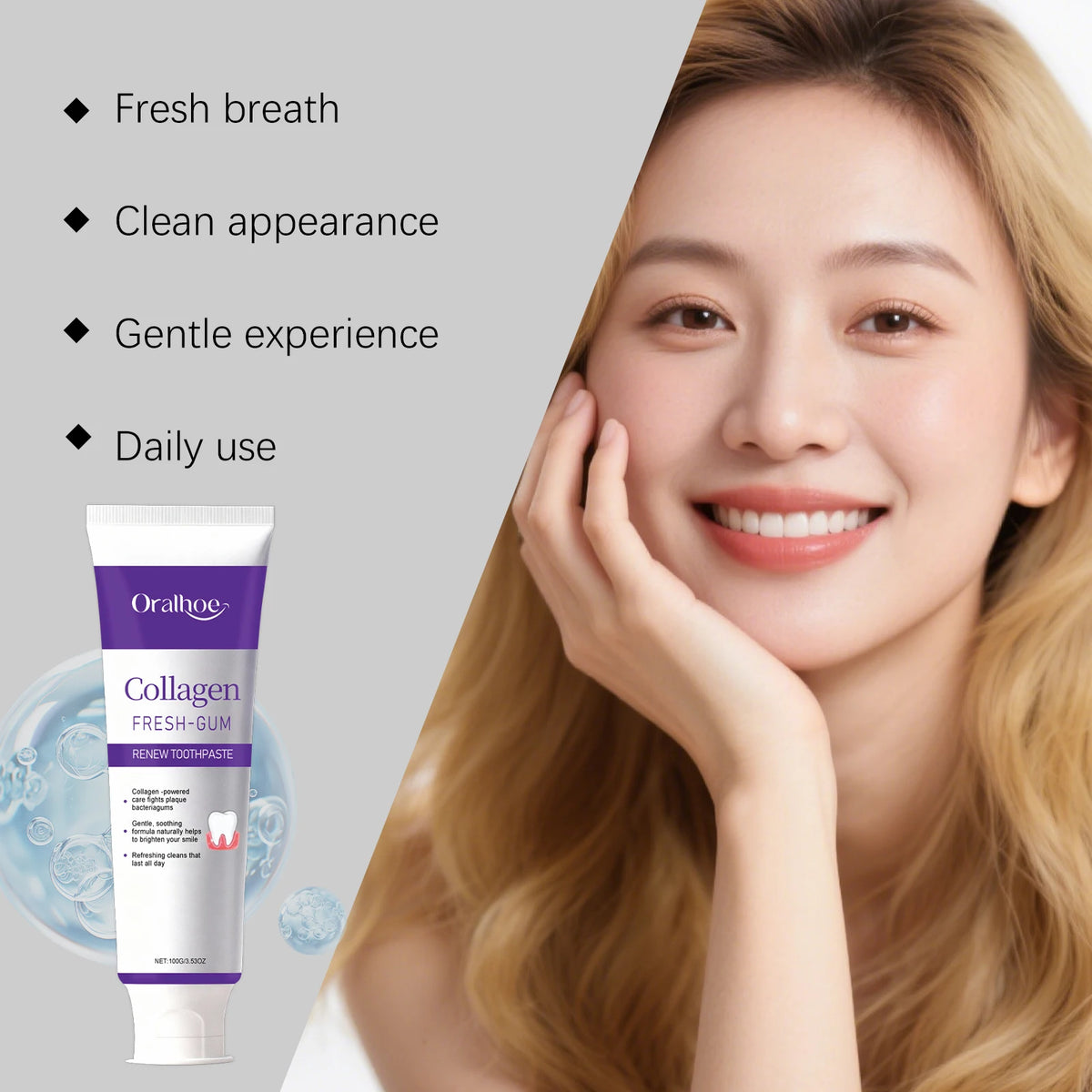 Collagen Whitening Toothpaste for Deep Cleaning and Fresh Breath