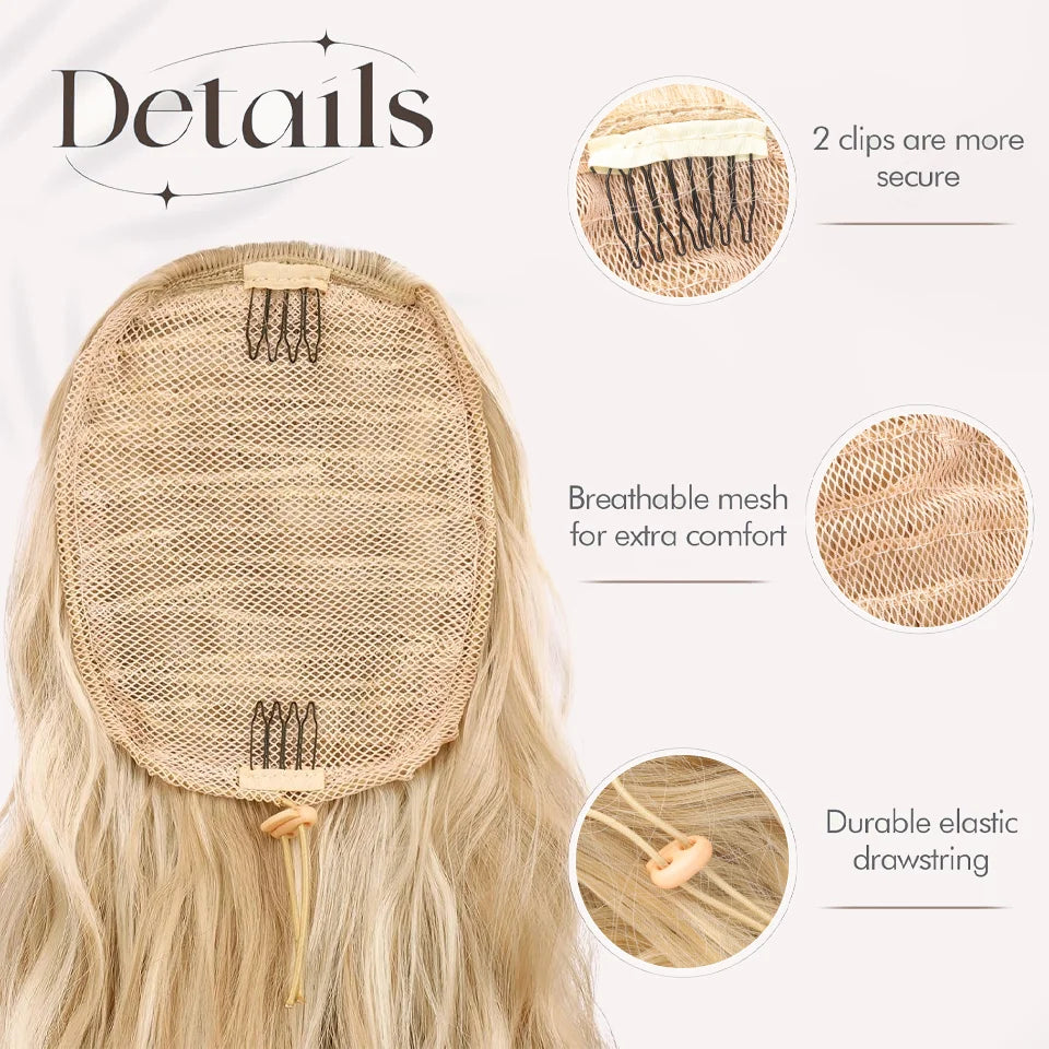 36 Inch Curly Wavy Drawstring Ponytail Extension - 2