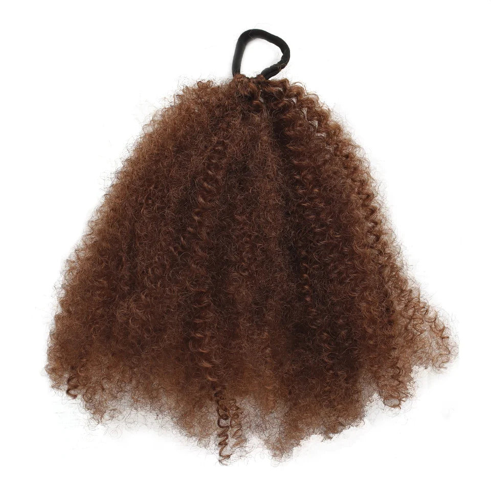 10-Inch Curly Afro Puff Ponytail for Women