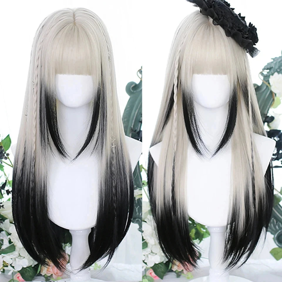 Lolita Cosplay Long Ponytail Wig with Buns for Parties - 24