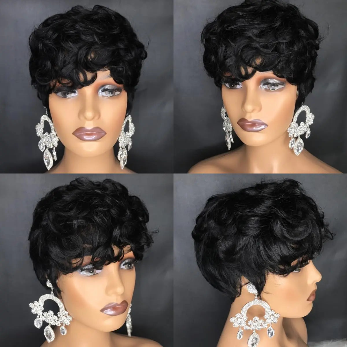 Short Curly Pixie Cut Wig for Women