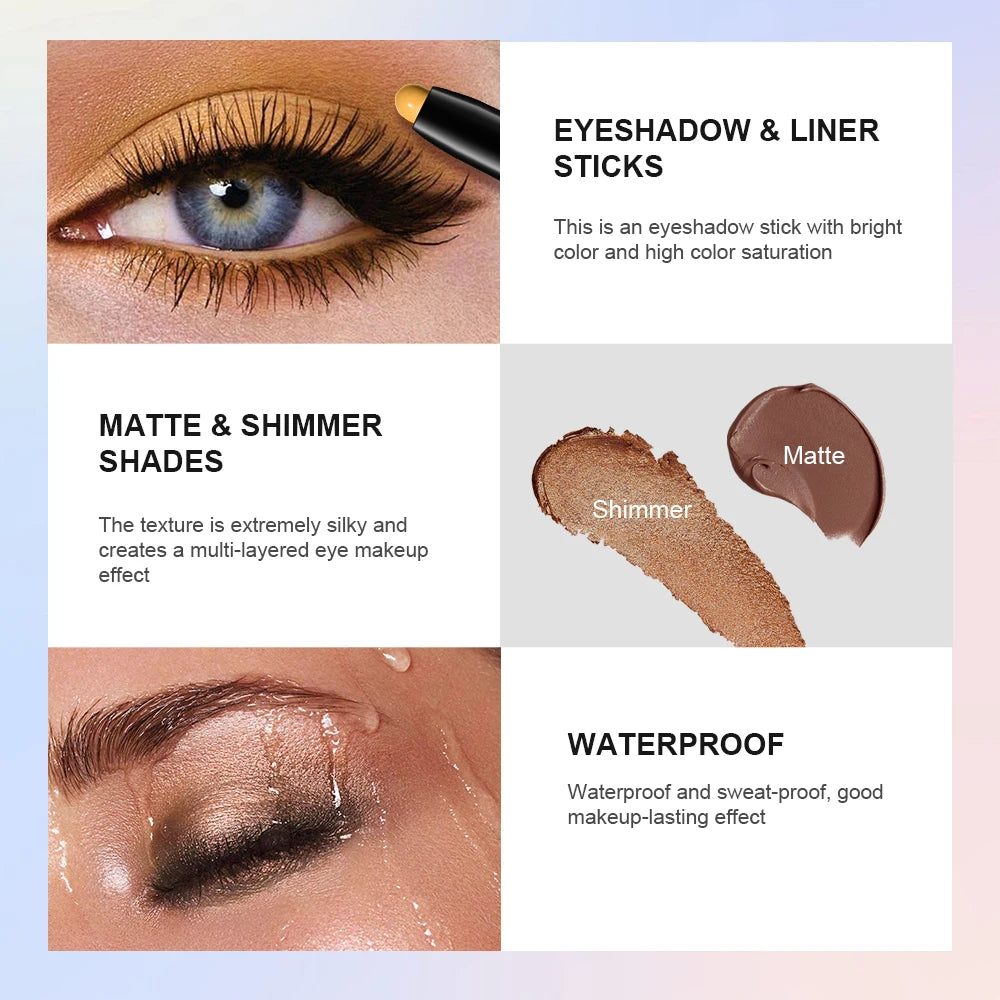 Longwear Waterproof Eyeshadow Pencil for All-Day Smudge-Proof Eye Makeup - 5