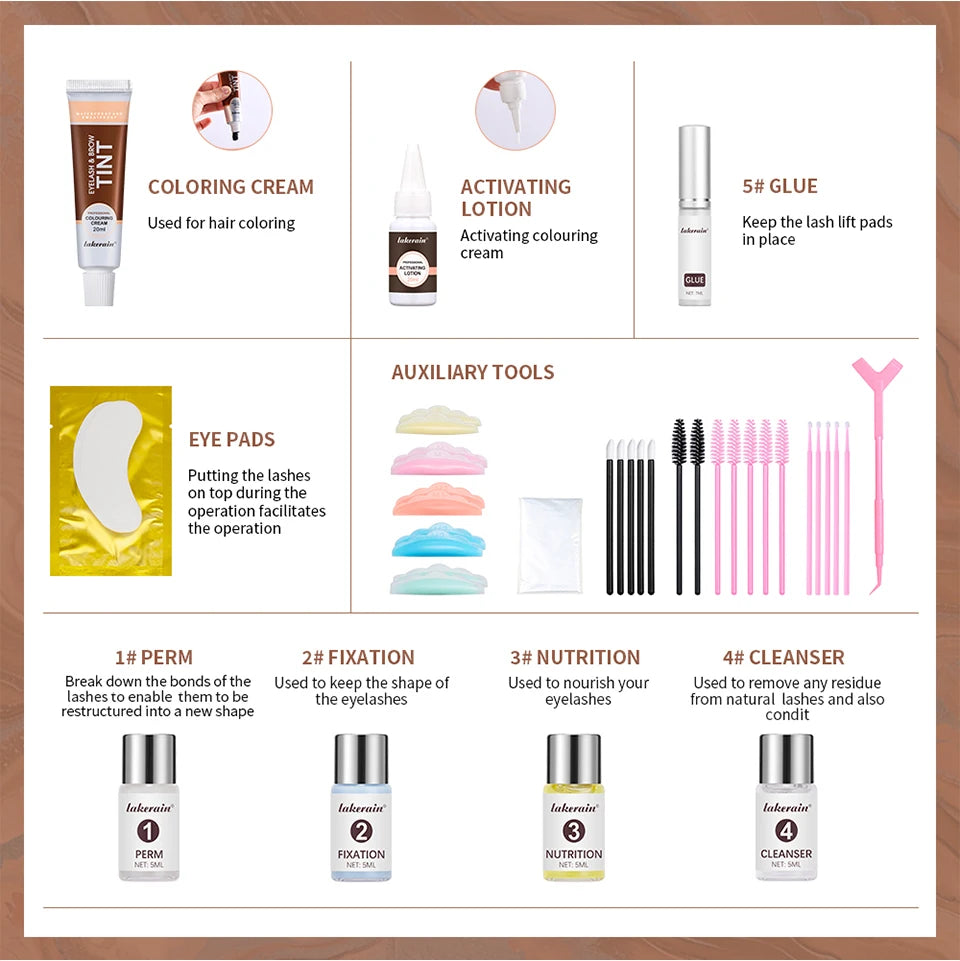 Professional Lash Lift and Eyebrow Tinting Kit for Salon-Quality Results - 11