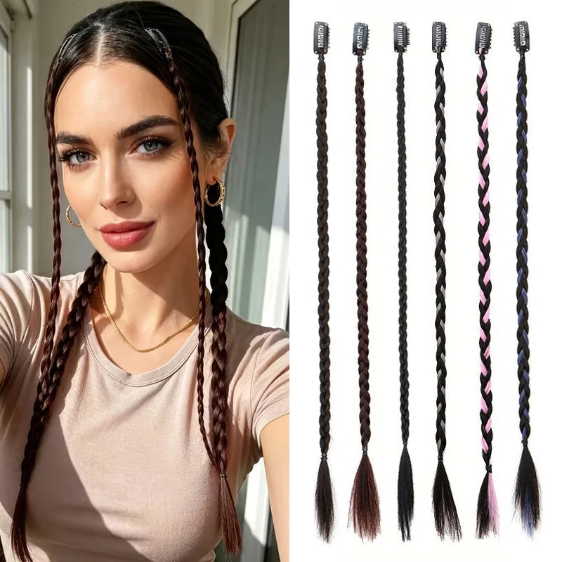 20-Inch Clip-In Braided Hair Extensions for Instant Styling