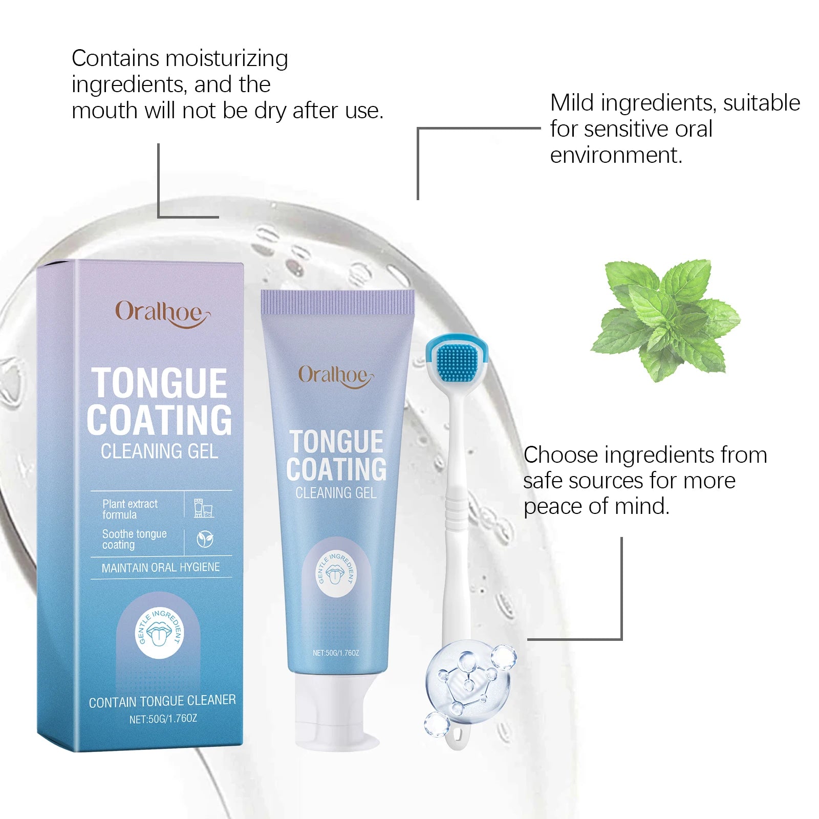Tongue Cleaning Gel and Scraper Kit for Bad Breath and Oral Hygiene - 13