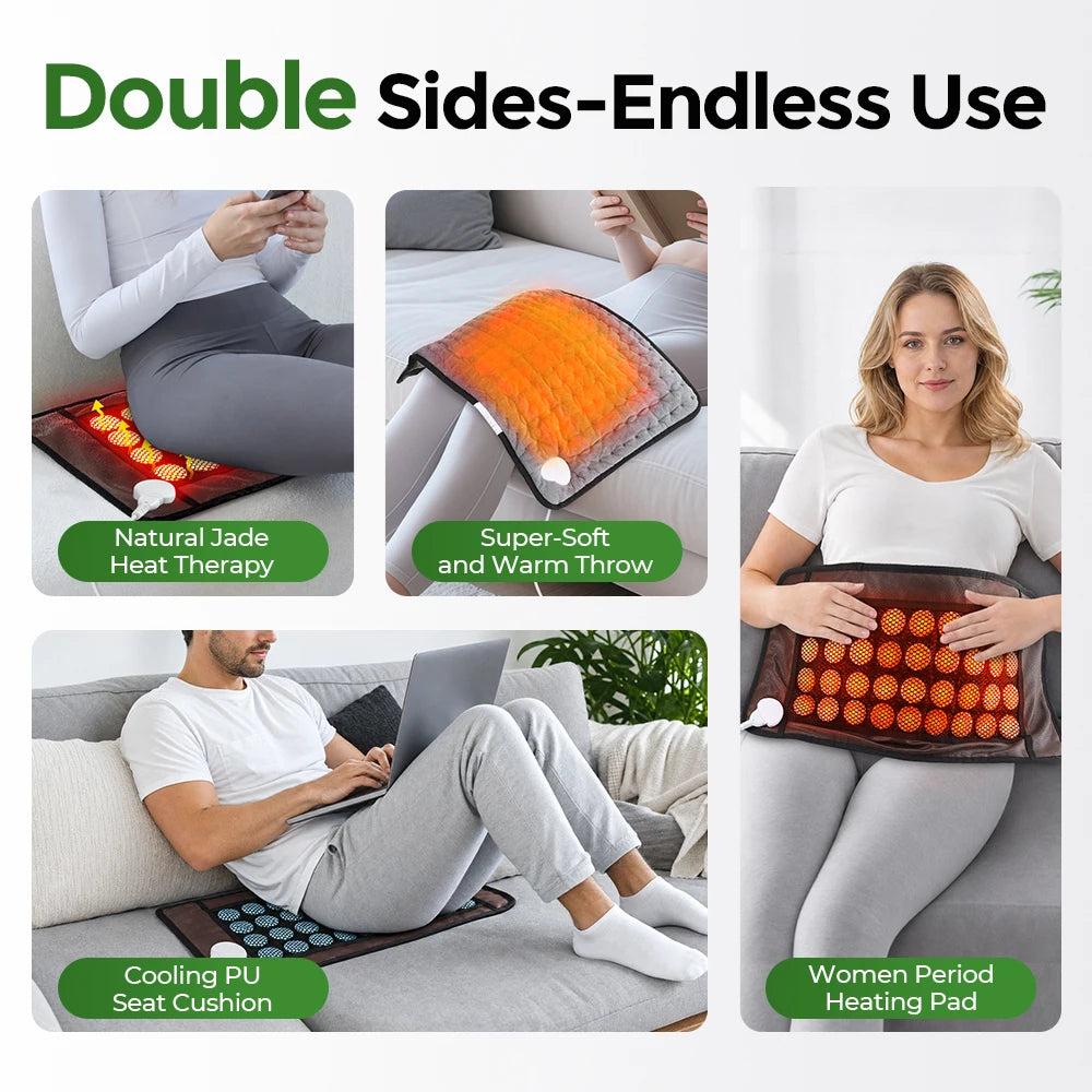 Natural Jade Stone Heating Pad for Back Pain and Muscle Relief - 13