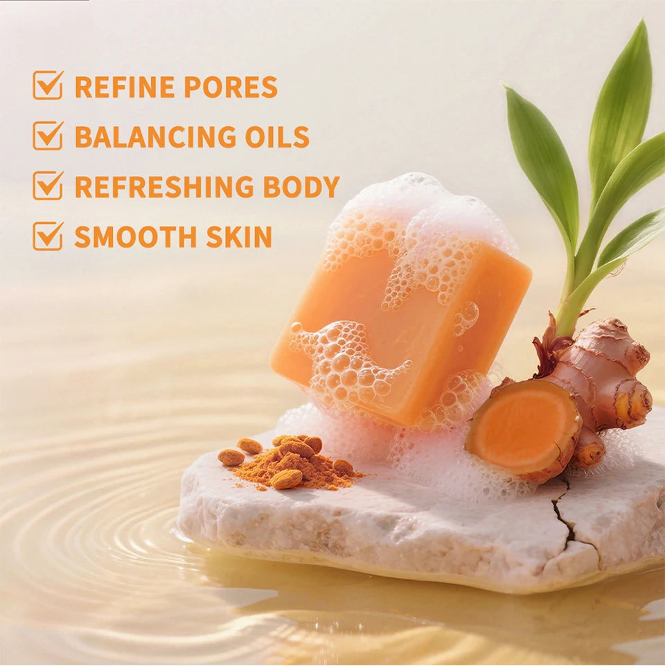 Brightening Turmeric Soap Bar for Face and Body Deep Cleansing - 8